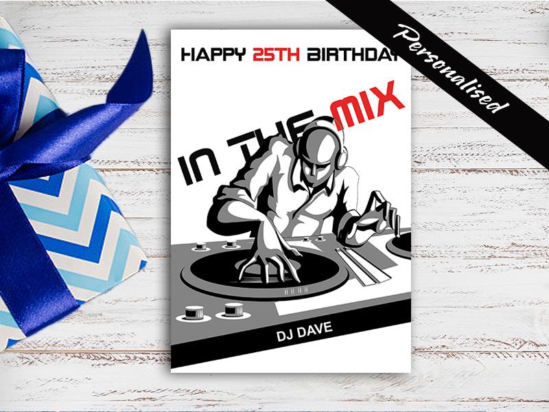 Personalised DJ Birthday Card Music Mix Hip Hop