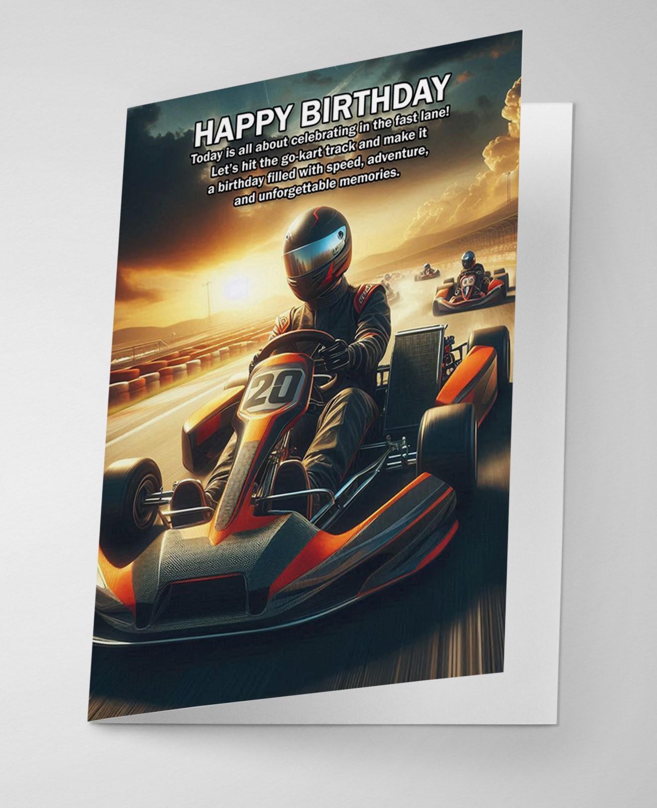 Go-Kart Racing Birthday Card Karting Motorsport Fan
