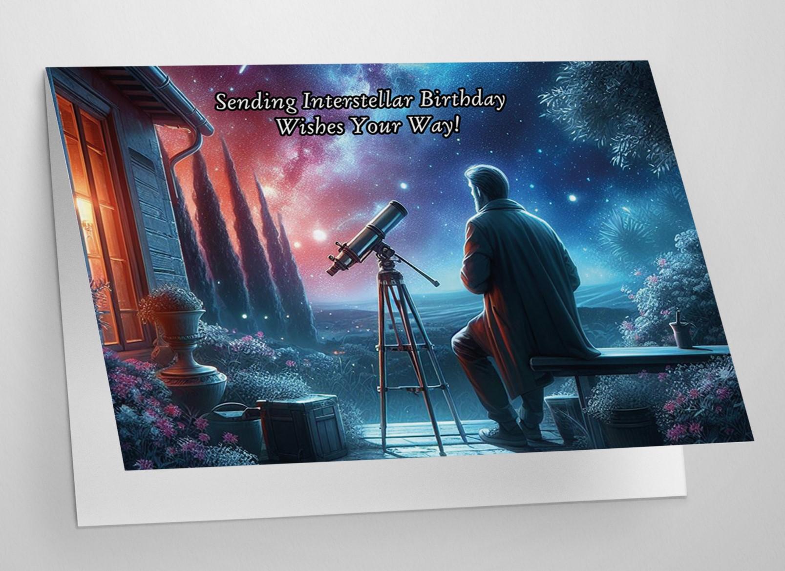 Astronomy Birthday Card - Celestial Space Galaxy Stars