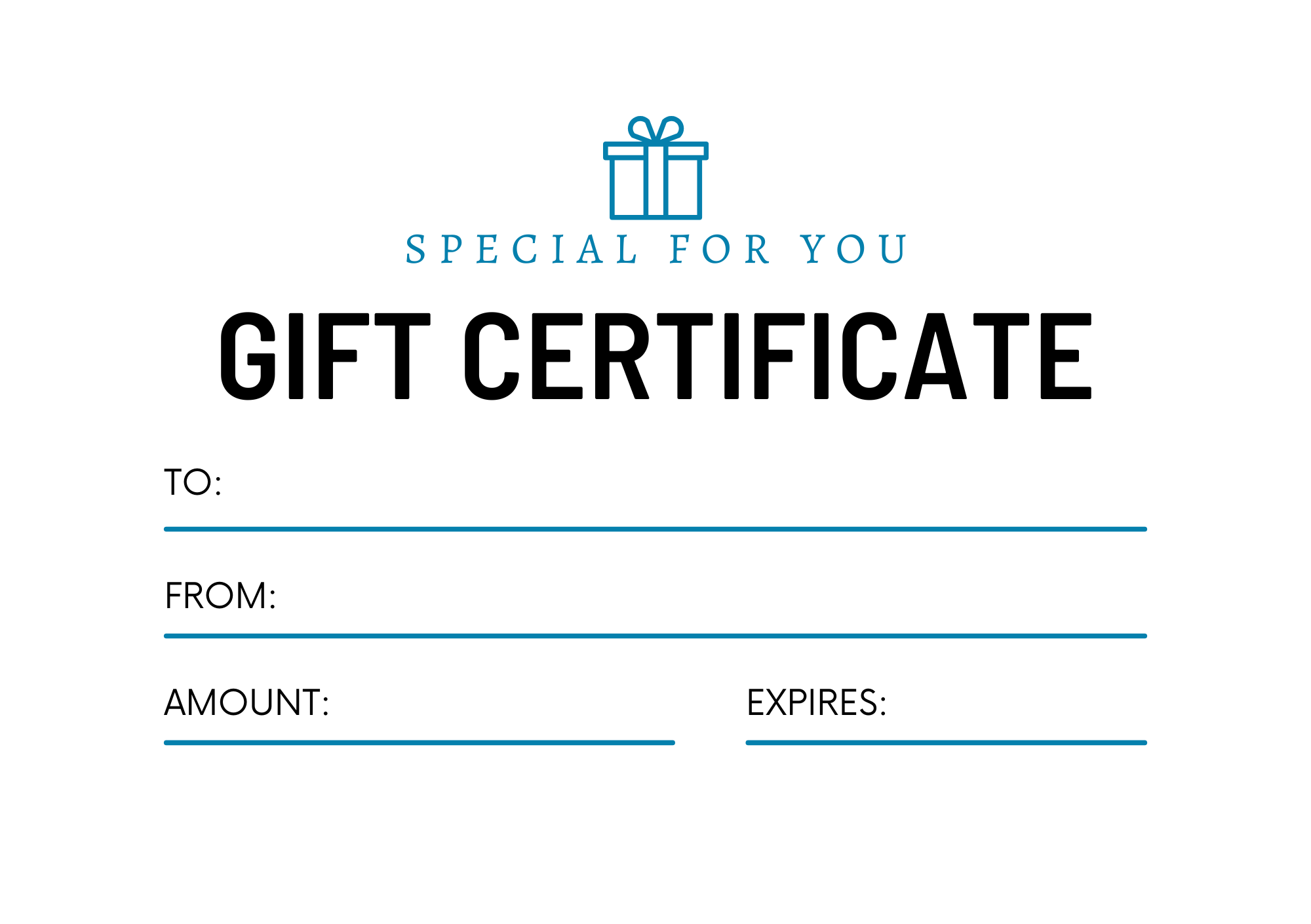 Pack of 12 Blank Gift Certificates