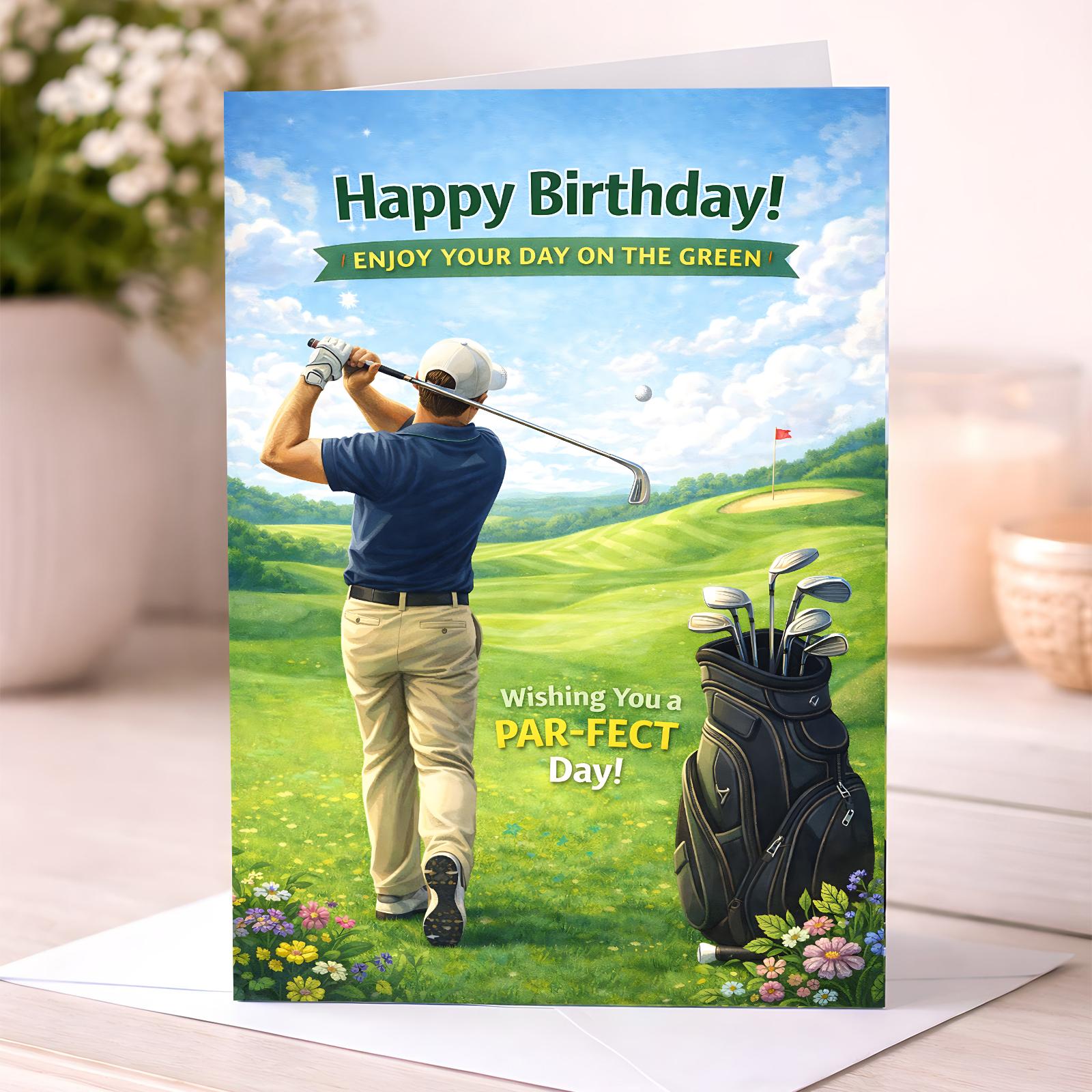 Golf Birthday Card for Dad Son or Him