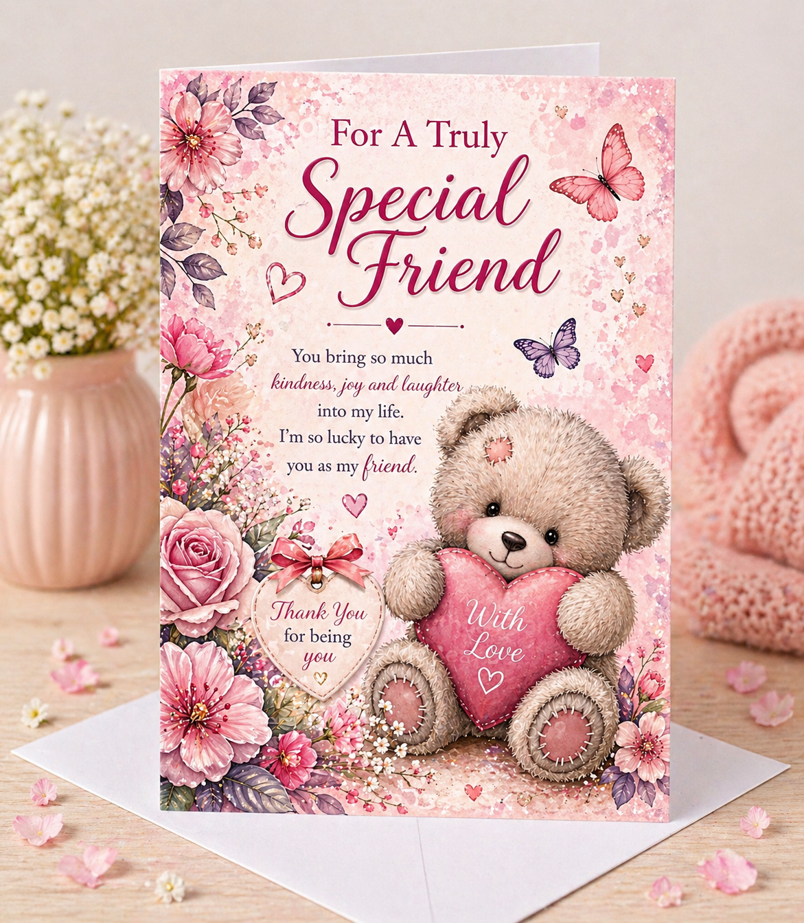 Special Friend Card A5 – Cute Teddy Bear Card – For a Truly Special Friend greeting card